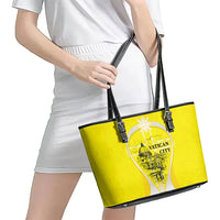 Saint Peters Basilica Vatican City Leather Tote Bag Basilica Dome Catholic Cross Religious - Coat Of Arms Sketch Art