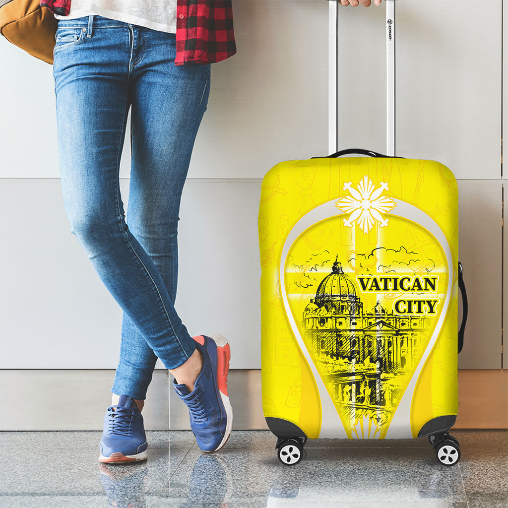 Saint Peters Basilica Vatican City Luggage Cover Basilica Dome Catholic Cross Religious - Coat Of Arms Sketch Art