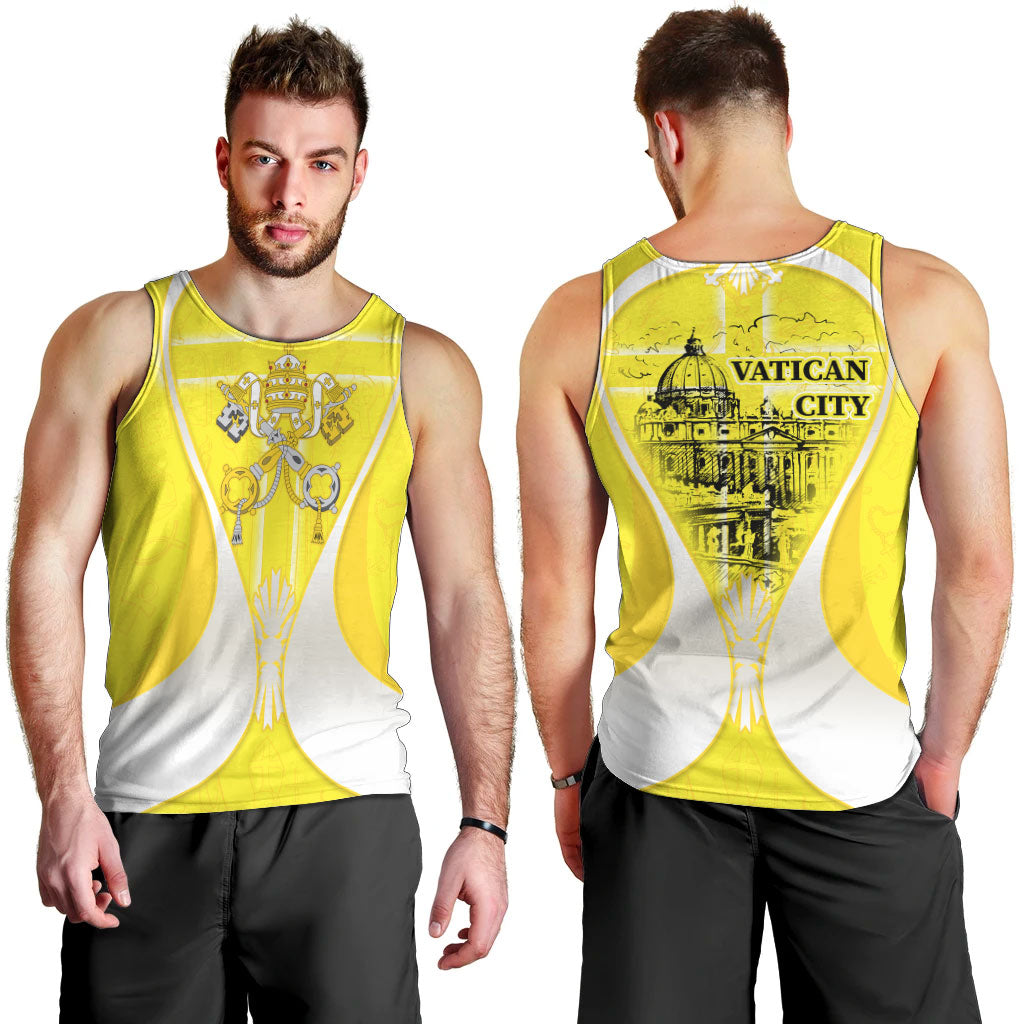Saint Peters Basilica Vatican City Men Tank Top Basilica Dome Catholic Cross Religious - Coat Of Arms Sketch Art