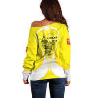 Saint Peters Basilica Vatican City Off Shoulder Sweater Basilica Dome Catholic Cross Religious - Coat Of Arms Sketch Art
