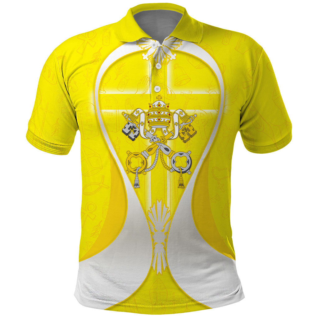 Saint Peters Basilica Vatican City Polo Shirt Basilica Dome Catholic Cross Religious - Coat Of Arms Sketch Art