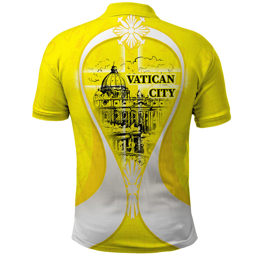 Saint Peters Basilica Vatican City Polo Shirt Basilica Dome Catholic Cross Religious - Coat Of Arms Sketch Art