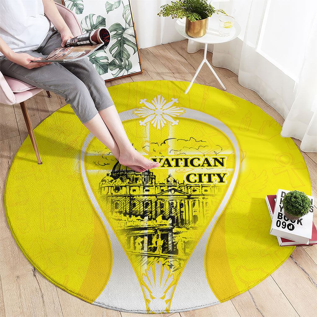 Saint Peters Basilica Vatican City Round Carpet Basilica Dome Catholic Cross Religious - Coat Of Arms Sketch Art