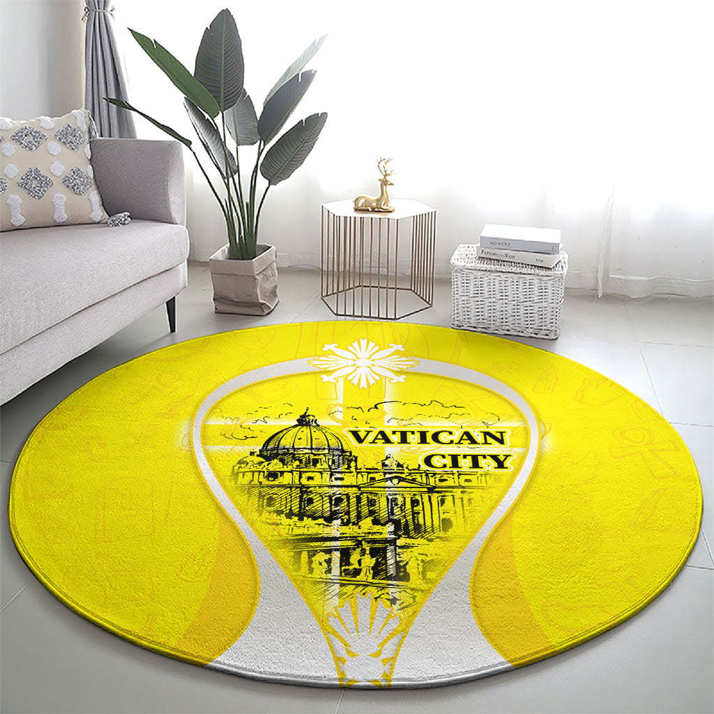 Saint Peters Basilica Vatican City Round Carpet Basilica Dome Catholic Cross Religious - Coat Of Arms Sketch Art