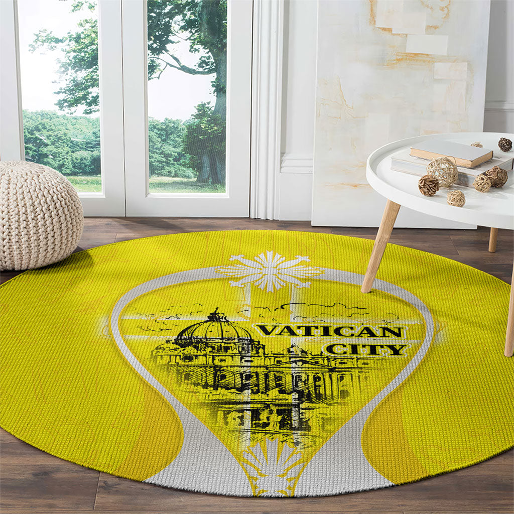 Saint Peters Basilica Vatican City Round Carpet Basilica Dome Catholic Cross Religious - Coat Of Arms Sketch Art