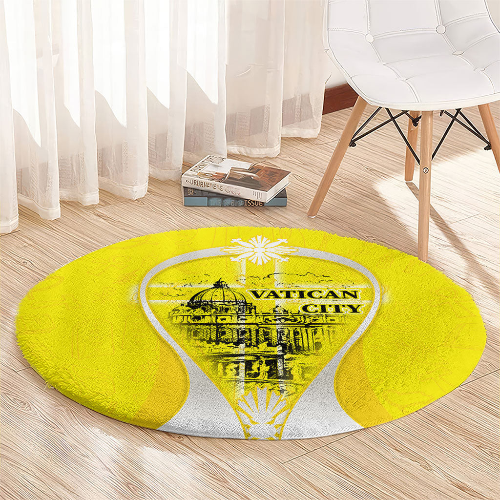 Saint Peters Basilica Vatican City Round Carpet Basilica Dome Catholic Cross Religious - Coat Of Arms Sketch Art