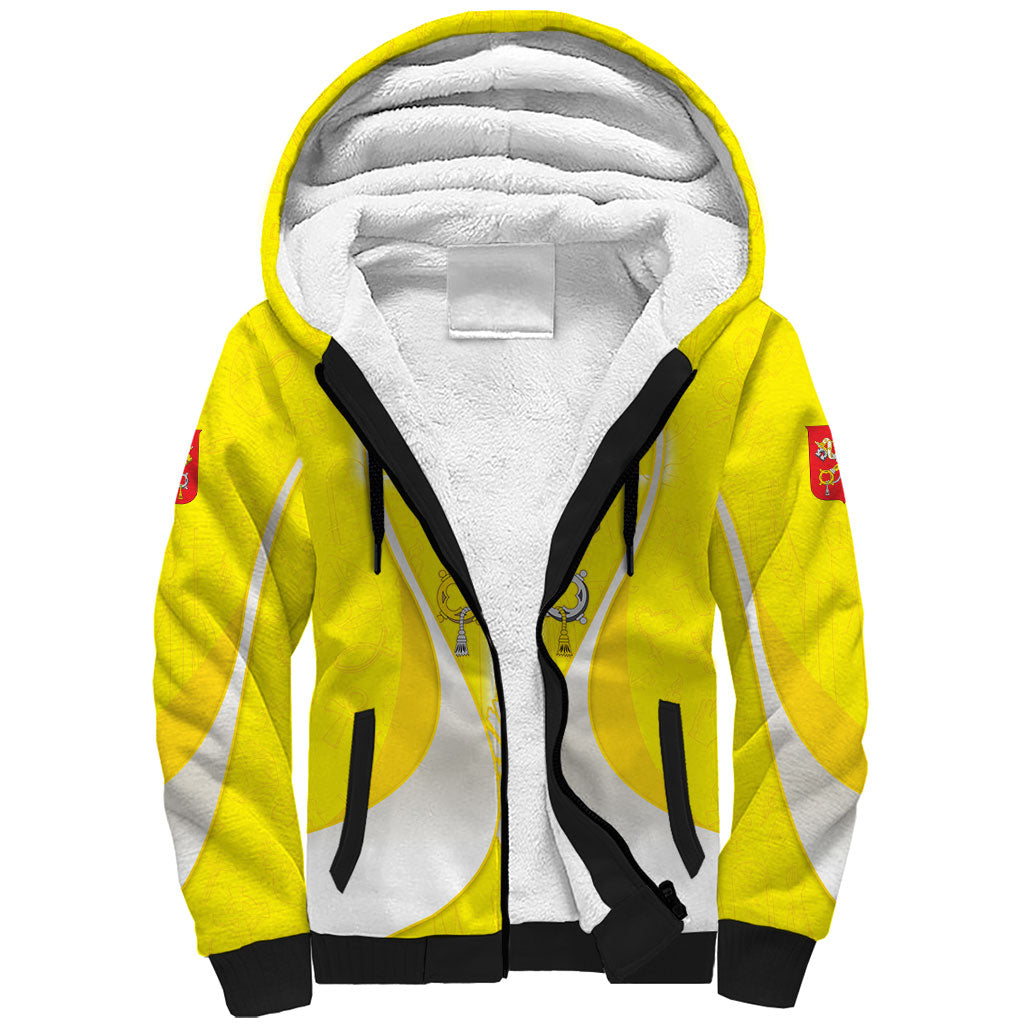 Saint Peters Basilica Vatican City Sherpa Hoodie Basilica Dome Catholic Cross Religious - Coat Of Arms Sketch Art