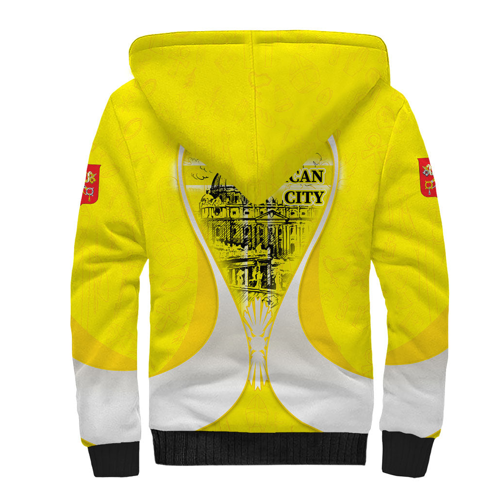 Saint Peters Basilica Vatican City Sherpa Hoodie Basilica Dome Catholic Cross Religious - Coat Of Arms Sketch Art