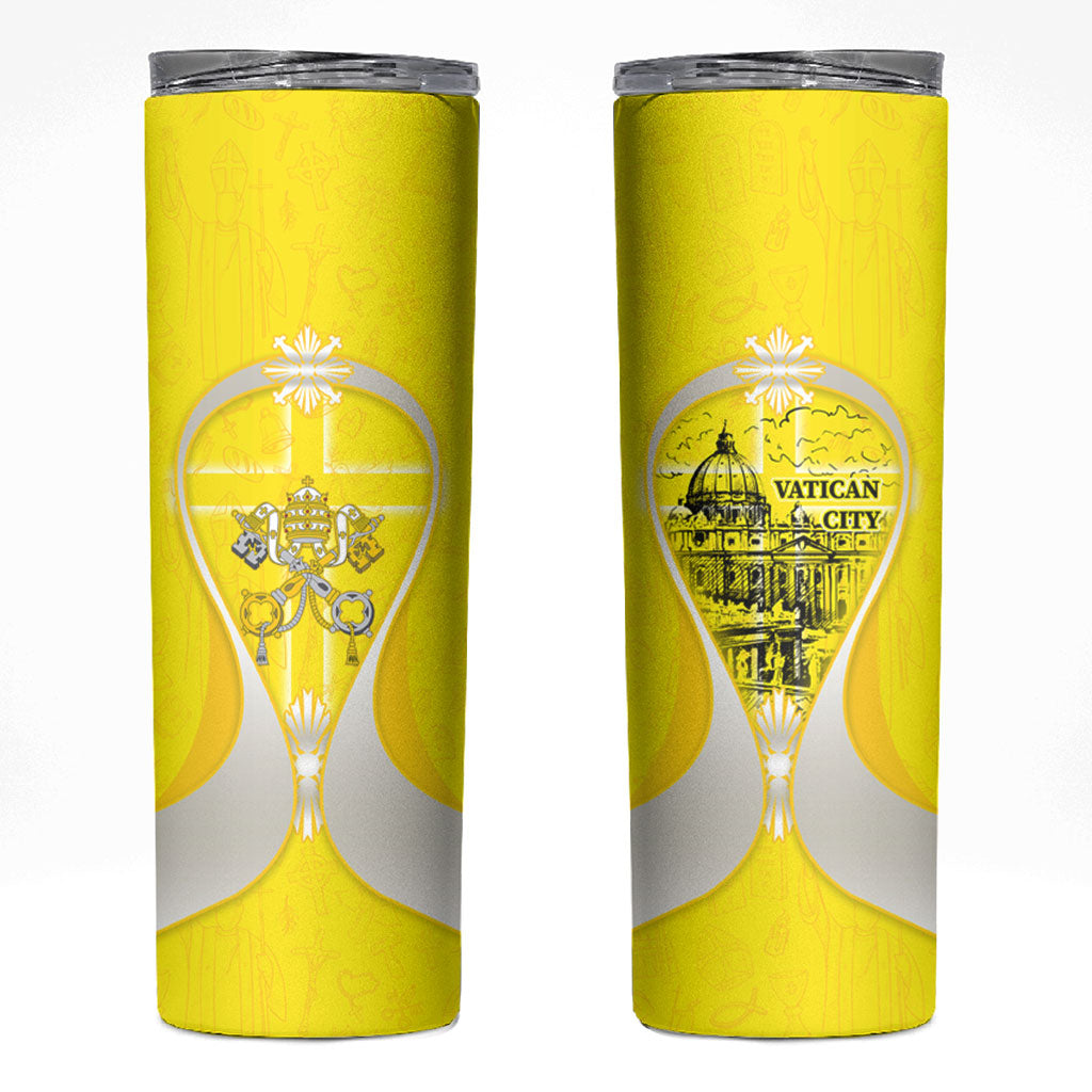 Saint Peters Basilica Vatican City Skinny Tumbler Basilica Dome Catholic Cross Religious - Coat Of Arms Sketch Art