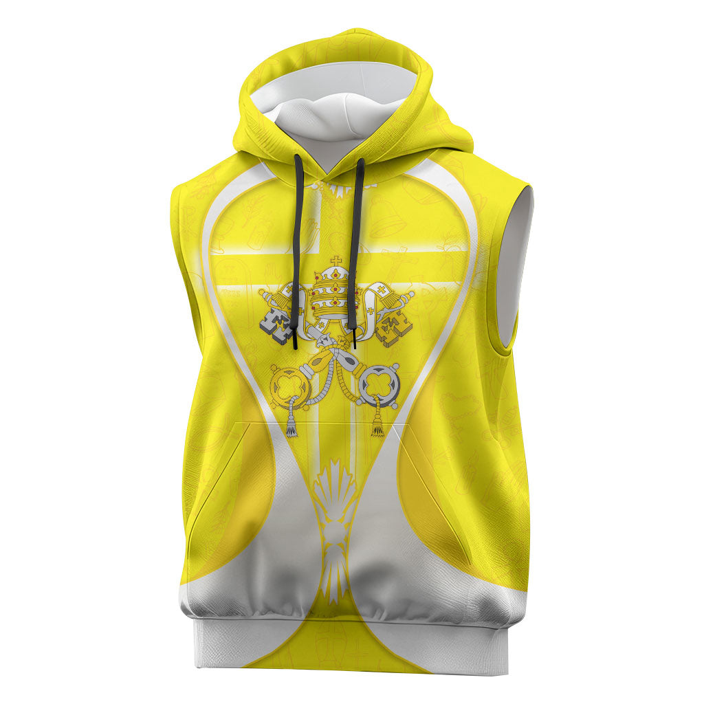 Saint Peters Basilica Vatican City Sleeveless Hoodie Basilica Dome Catholic Cross Religious - Coat Of Arms Sketch Art