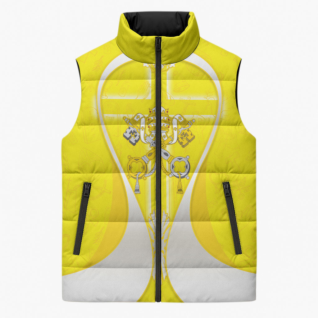 Saint Peters Basilica Vatican City Sleeveless Puffer Jacket Basilica Dome Catholic Cross Religious - Coat Of Arms Sketch Art