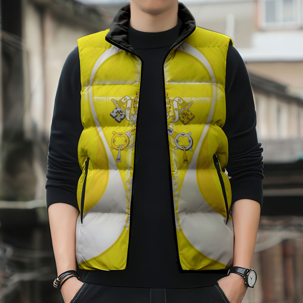 Saint Peters Basilica Vatican City Sleeveless Puffer Jacket Basilica Dome Catholic Cross Religious - Coat Of Arms Sketch Art