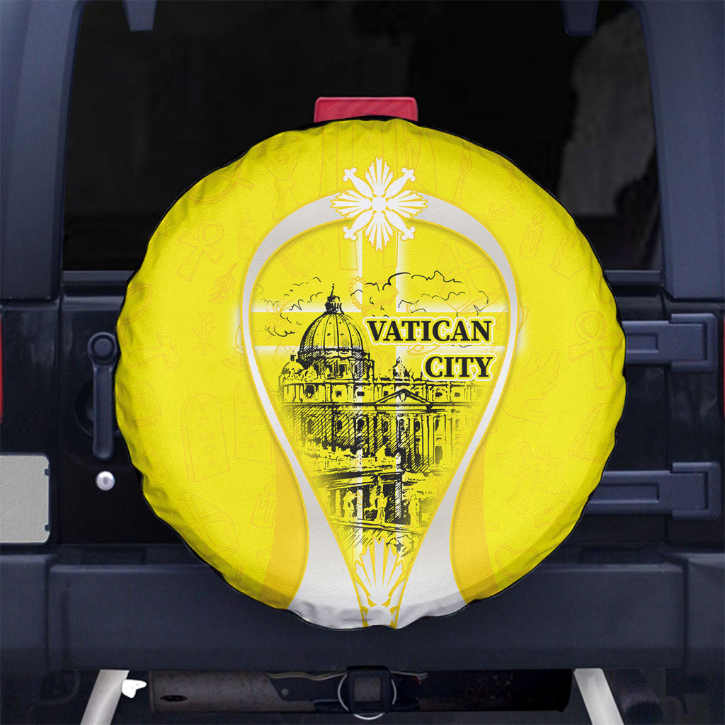 Saint Peters Basilica Vatican City Spare Tire Cover Basilica Dome Catholic Cross Religious - Coat Of Arms Sketch Art