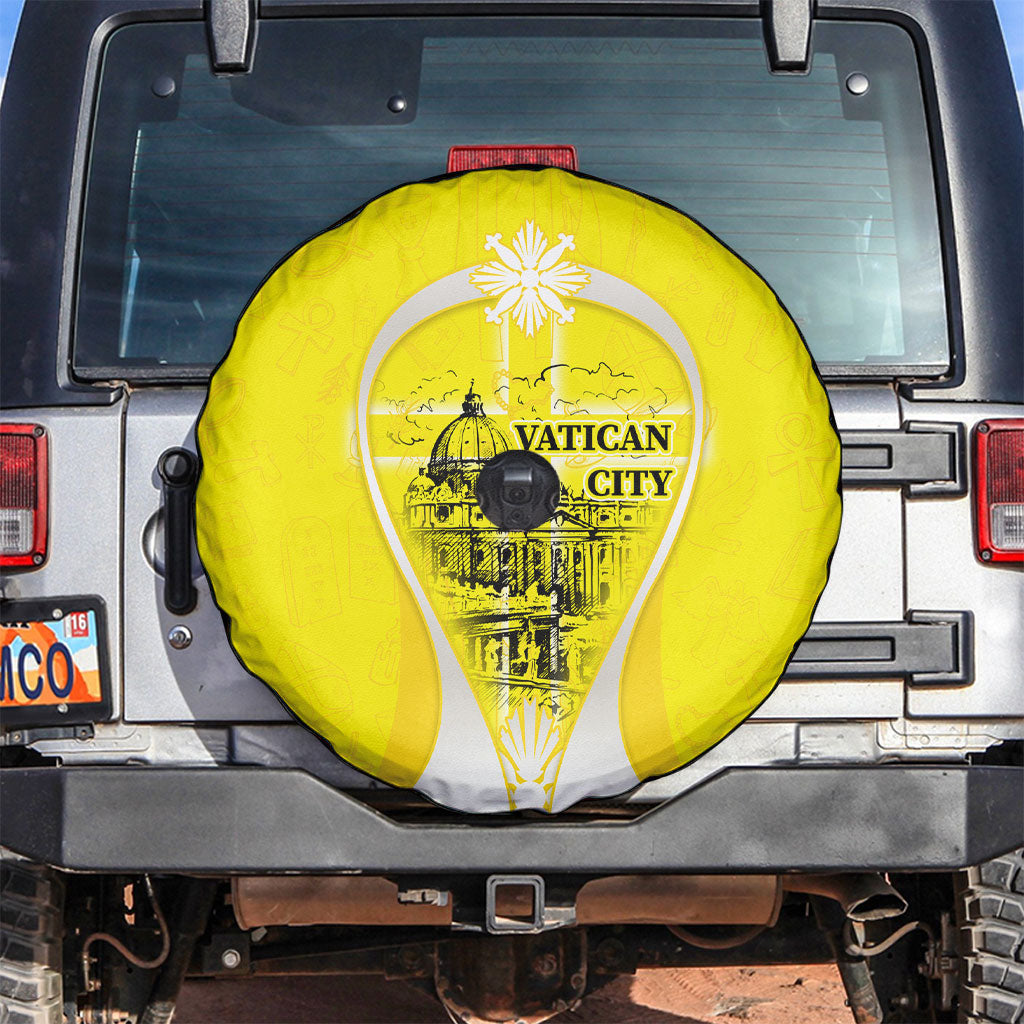 Saint Peters Basilica Vatican City Spare Tire Cover Basilica Dome Catholic Cross Religious - Coat Of Arms Sketch Art