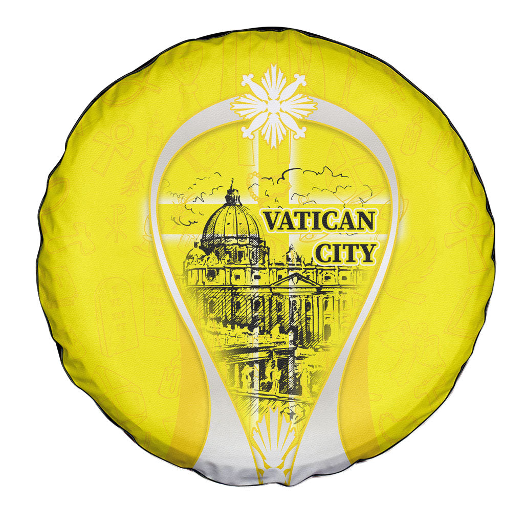 Saint Peters Basilica Vatican City Spare Tire Cover Basilica Dome Catholic Cross Religious - Coat Of Arms Sketch Art