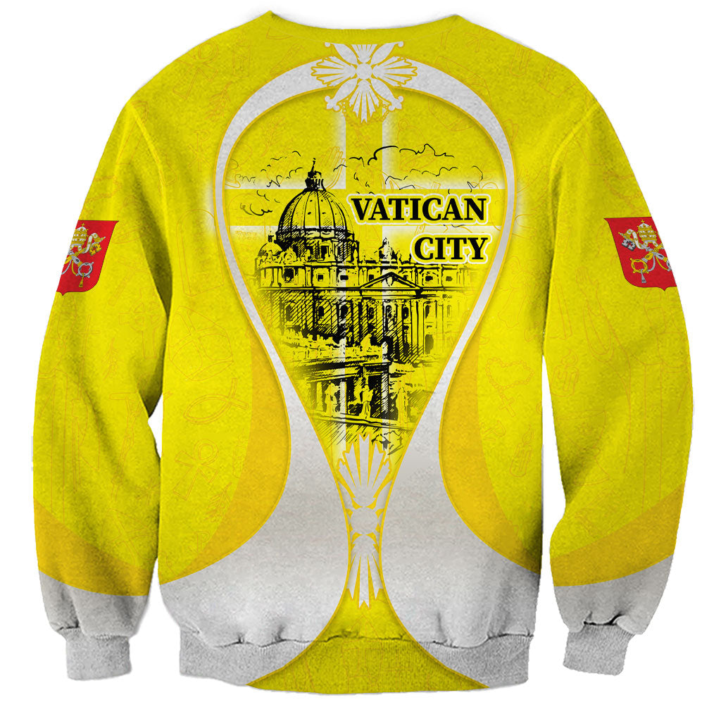 Saint Peters Basilica Vatican City Sweatshirt Basilica Dome Catholic Cross Religious - Coat Of Arms Sketch Art