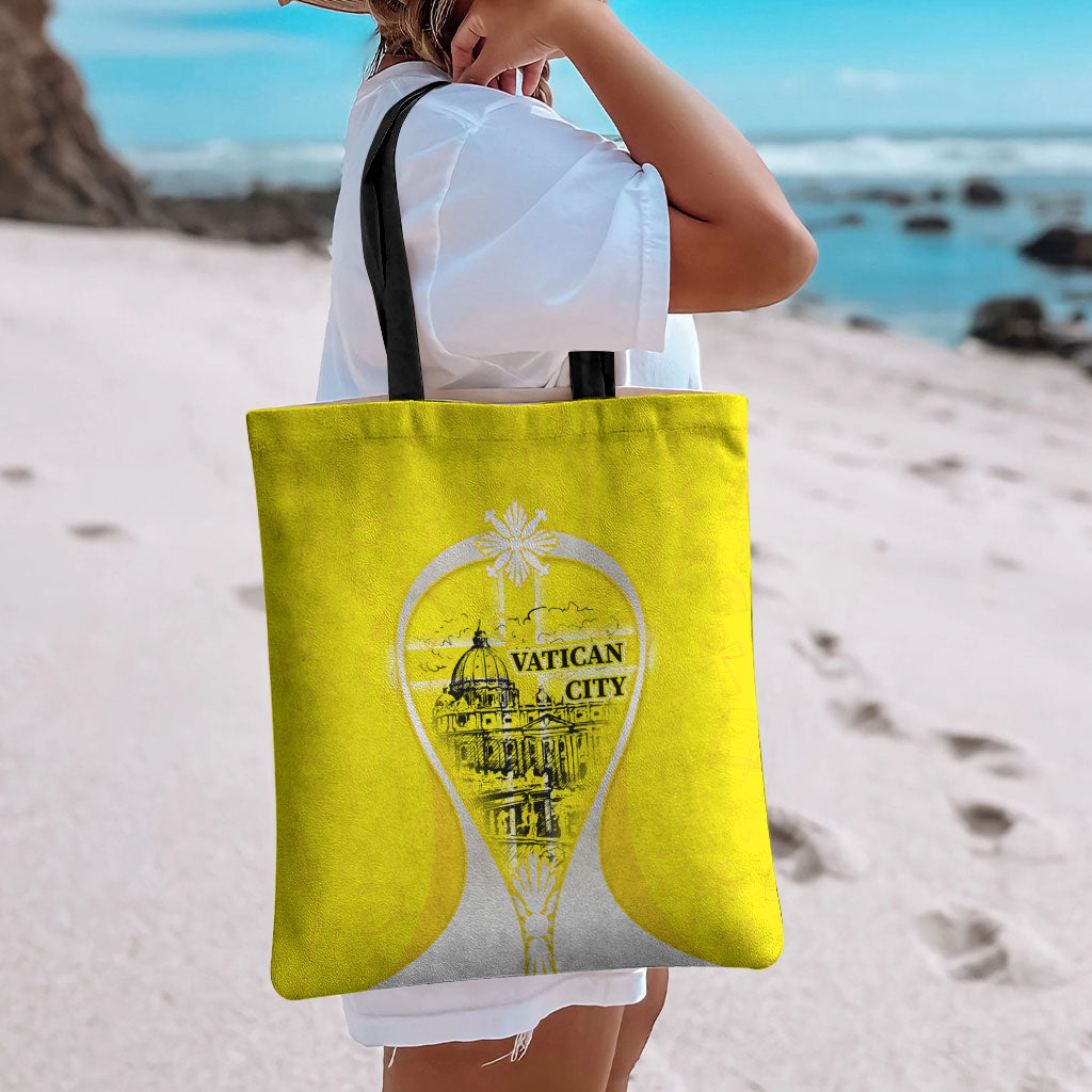Saint Peters Basilica Vatican City Tote Bag Basilica Dome Catholic Cross Religious - Coat Of Arms Sketch Art