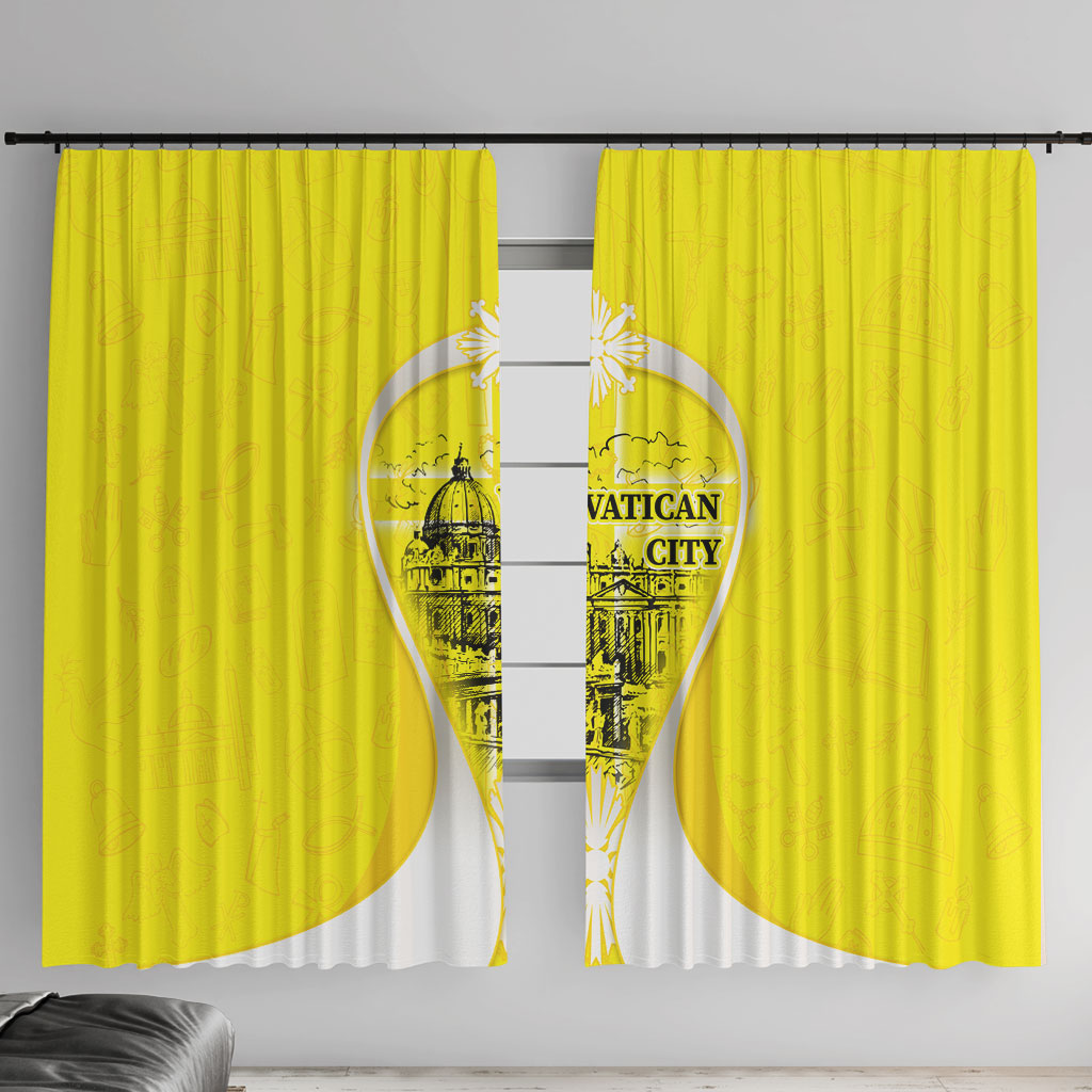 Saint Peters Basilica Vatican City Window Curtain Basilica Dome Catholic Cross Religious - Coat Of Arms Sketch Art