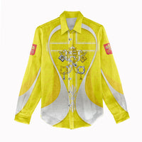 Saint Peters Basilica Vatican City Women Casual Shirt Basilica Dome Catholic Cross Religious - Coat Of Arms Sketch Art