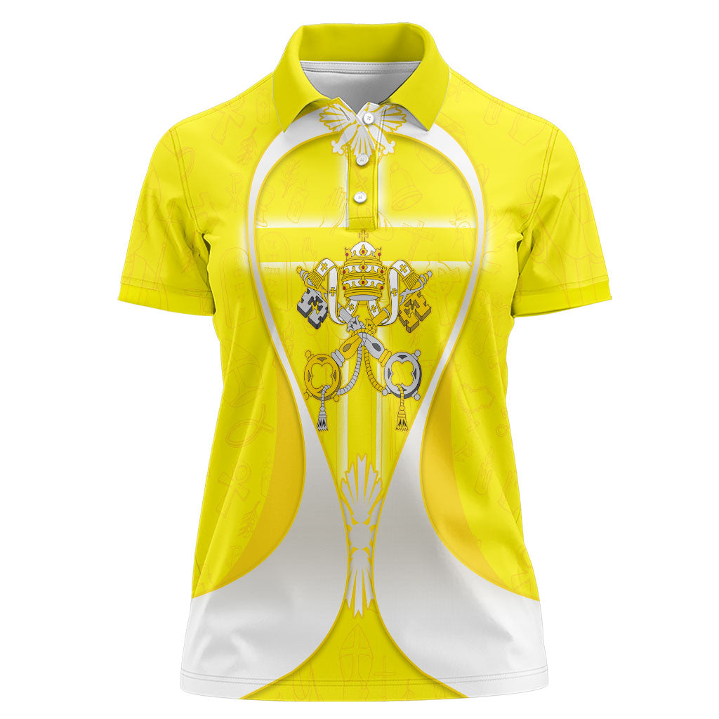 Saint Peters Basilica Vatican City Women Polo Shirt Basilica Dome Catholic Cross Religious - Coat Of Arms Sketch Art