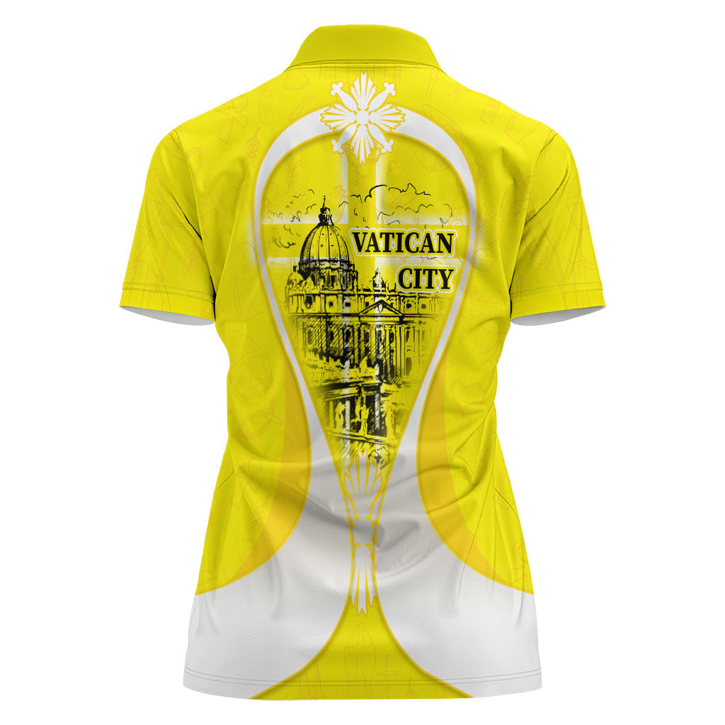 Saint Peters Basilica Vatican City Women Polo Shirt Basilica Dome Catholic Cross Religious - Coat Of Arms Sketch Art