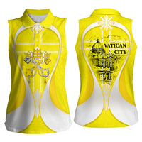 Saint Peters Basilica Vatican City Women Sleeveless Polo Shirt Basilica Dome Catholic Cross Religious - Coat Of Arms Sketch Art