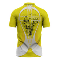 Saint Peters Basilica Vatican City Zipper Polo Shirt Basilica Dome Catholic Cross Religious - Coat Of Arms Sketch Art