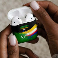 Comoros Independence Day AirPods Case Comorian Flag Brush Stroke National Pride Graphic