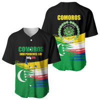 Comoros Independence Day Baseball Jersey Comorian Flag Brush Stroke National Pride Graphic