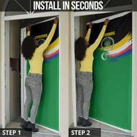 Comoros Independence Day Door Cover Comorian Flag Brush Stroke National Pride Graphic