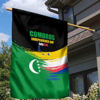 Comoros Independence Day Garden Flag Comorian Flag Brush Stroke National Pride Graphic