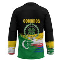Comoros Independence Day Hockey Jersey Comorian Flag Brush Stroke National Pride Graphic