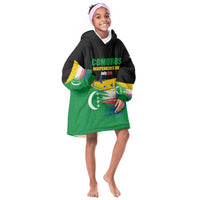 Comoros Independence Day Kid Wearable Blanket Hoodie Comorian Flag Brush Stroke National Pride Graphic