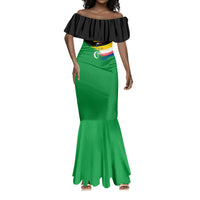 Comoros Independence Day Mermaid Dress Comorian Flag Brush Stroke National Pride Graphic