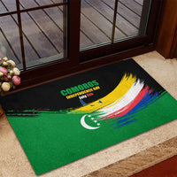 Comoros Independence Day Rubber Doormat Comorian Flag Brush Stroke National Pride Graphic
