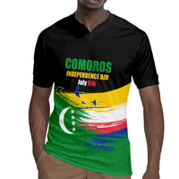 Comoros Independence Day Rugby Jersey Comorian Flag Brush Stroke National Pride Graphic