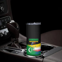 Comoros Independence Day Skinny Tumbler Comorian Flag Brush Stroke National Pride Graphic
