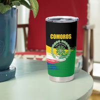 Comoros Independence Day Tumbler Cup Comorian Flag Brush Stroke National Pride Graphic