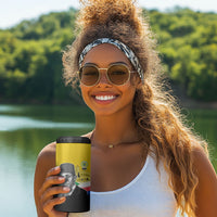 Personalized Comoros Independence Day 4 in 1 Can Cooler Tumbler Ahmed Abdallah Vintage Portrait Sketch