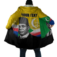 Personalized Comoros Independence Day Cloak Ahmed Abdallah Vintage Portrait Sketch