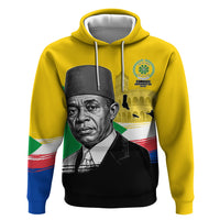 Personalized Comoros Independence Day Hoodie Ahmed Abdallah Vintage Portrait Sketch
