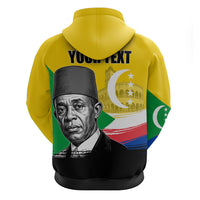 Personalized Comoros Independence Day Hoodie Ahmed Abdallah Vintage Portrait Sketch