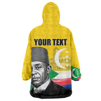 Personalized Comoros Independence Day Kid Wearable Blanket Hoodie Ahmed Abdallah Vintage Portrait Sketch