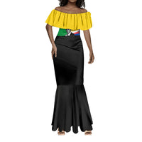 Personalized Comoros Independence Day Mermaid Dress Ahmed Abdallah Vintage Portrait Sketch