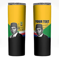 Personalized Comoros Independence Day Skinny Tumbler Ahmed Abdallah Vintage Portrait Sketch