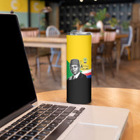 Personalized Comoros Independence Day Skinny Tumbler Ahmed Abdallah Vintage Portrait Sketch