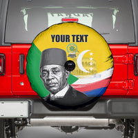 Personalized Comoros Independence Day Spare Tire Cover Ahmed Abdallah Vintage Portrait Sketch
