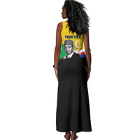 Personalized Comoros Independence Day Tank Maxi Dress Ahmed Abdallah Vintage Portrait Sketch