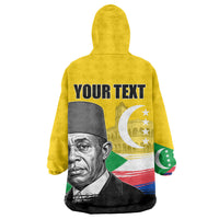 Personalized Comoros Independence Day Wearable Blanket Hoodie Ahmed Abdallah Vintage Portrait Sketch
