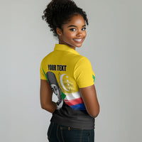 Personalized Comoros Independence Day Women Polo Shirt Ahmed Abdallah Vintage Portrait Sketch